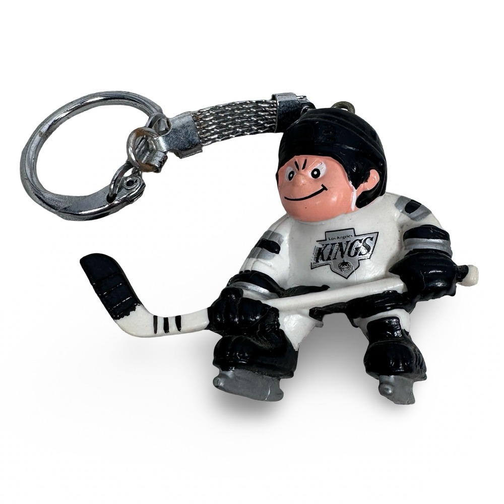 Vintage Lil Sports Brat Los Angeles Kings Hockey Keychain Gray White Black
